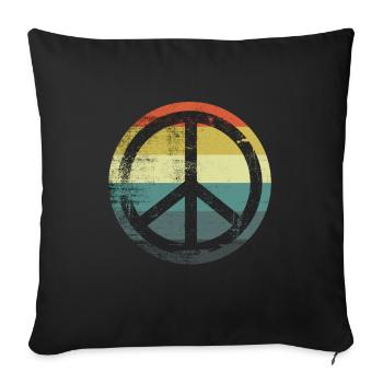 Retro Vintage Design Peace Sign Peace Sign - Sofa pillowcase 17,3'' x 17,3'' (45 x 45 cm) - black - Front
