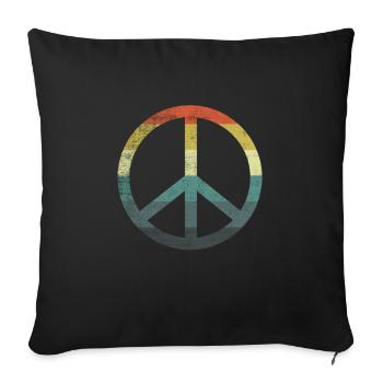 Retro Vintage Design Peace Sign Peace Sign - Sofa pillowcase 17,3'' x 17,3'' (45 x 45 cm) - black - Front
