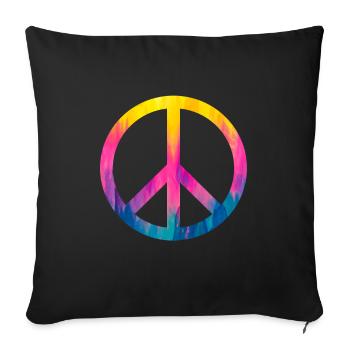 Retro Design Peace Sign Peace Sign - Sofa pillowcase 17,3'' x 17,3'' (45 x 45 cm) - black - Front