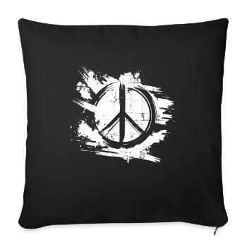 Retro Vintage Design Peace Sign Peace Sign - Sofa pillowcase 17,3'' x 17,3'' (45 x 45 cm) - black - Front