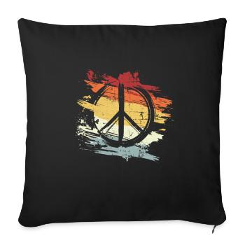 Retro Vintage Design Peace Sign Peace Sign - Sofa pillowcase 17,3'' x 17,3'' (45 x 45 cm) - black - Front