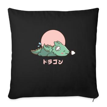 Kawaii Sleeping Dragon - Sofa pillowcase 17,3'' x 17,3'' (45 x 45 cm) - black - Front