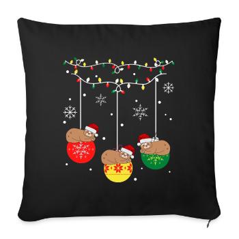 Christmas sloth - Sofa pillowcase 17,3'' x 17,3'' (45 x 45 cm) - black - Front