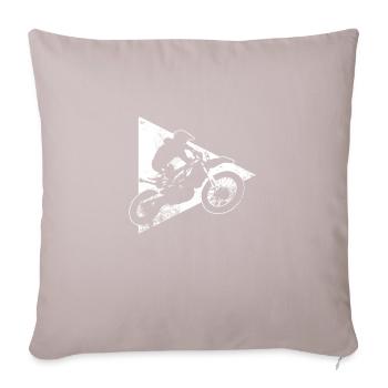 Moto cross - Housse de coussin décorative 45 x 45 cm - taupe clair - Devant