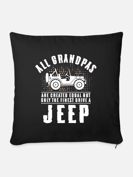 Grandpas Jeep - Pudebetræk 45 x 45 cm - sort