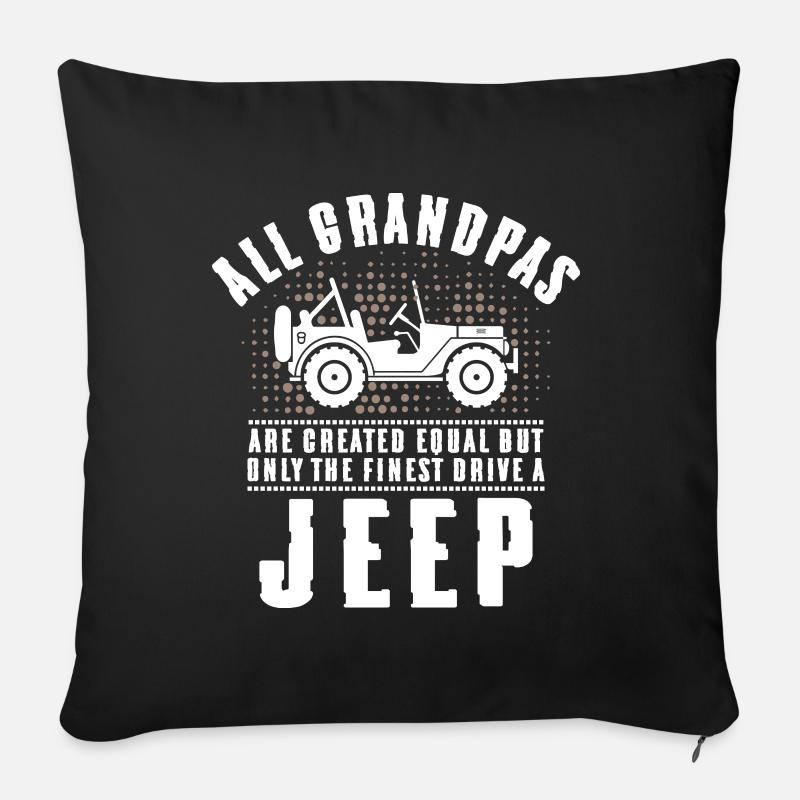 Grandpas Jeep - Sofakissenbezug 45 x 45 cm - Schwarz
