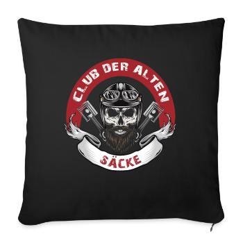 Motorrad Club der alten Säcke Skelett - Sofakissenbezug 45 x 45 cm - Schwarz - Vorne