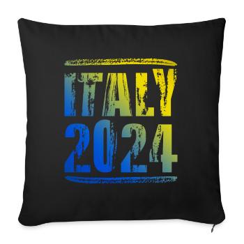 Italie 2024 Vacances colorées - Housse de coussin décorative 45 x 45 cm - noir - Devant