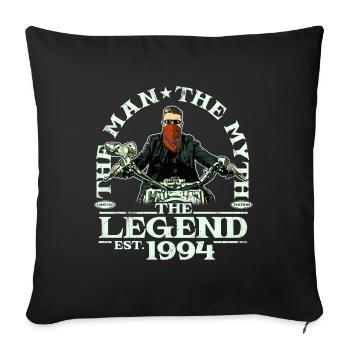 1994 Vintage Man Myth Legend Motorcycle - Sofa pillowcase 17,3'' x 17,3'' (45 x 45 cm) - black - Front