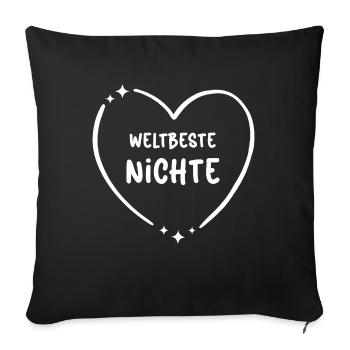Nichte Patenkind Nichten Lieblingsnichte - Sofakissenbezug 45 x 45 cm - Schwarz - Vorne