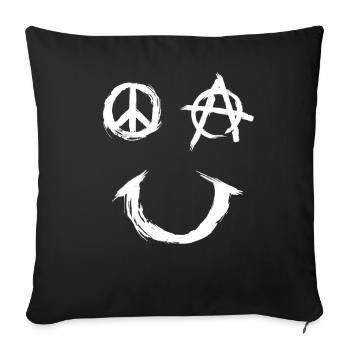 Pace Anarchy Smiley - Sofa pillowcase 17,3'' x 17,3'' (45 x 45 cm) - black - Front