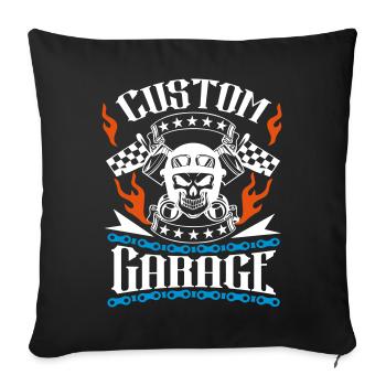 custom garage motorcycle - Sofa pillowcase 17,3'' x 17,3'' (45 x 45 cm) - black - Front
