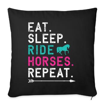 CHEVAUX CHEMISE - Housse de coussin décorative 45 x 45 cm - noir - Devant