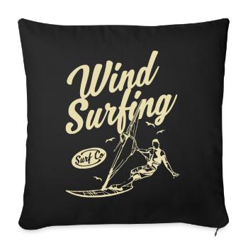 Wind Surfing 1- Wind surfing - Sofa pillowcase 17,3'' x 17,3'' (45 x 45 cm) - black - Front