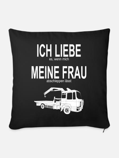 Abschlepper Abschleppwagen Abschleppdienst - Sofakissenbezug 45 x 45 cm - Schwarz