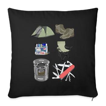 Camper Camping Family Trip Outdoor Scout Gift - Sofa pillowcase 17,3'' x 17,3'' (45 x 45 cm) - black - Front