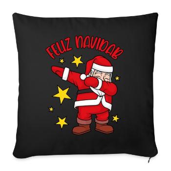 Feliz Navidad Dabbing Weihnachtsmann Feliz NaviDAB - Sofakissenbezug 45 x 45 cm - Schwarz - Vorne