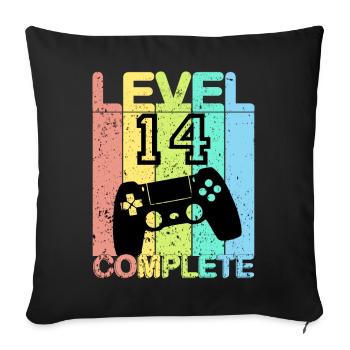 14 anniversaire - Cadeau pour 14 ans - Housse de coussin décorative 45 x 45 cm - noir - Devant