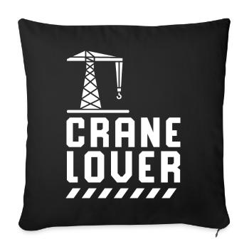 Crane Lover Crane Driver Crane Crane Cranes - Sofa pillowcase 17,3'' x 17,3'' (45 x 45 cm) - black - Front