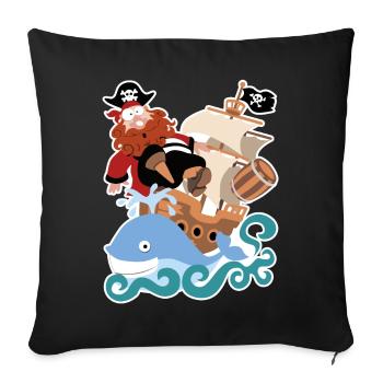Le pirate - Housse de coussin décorative 45 x 45 cm - noir - Devant