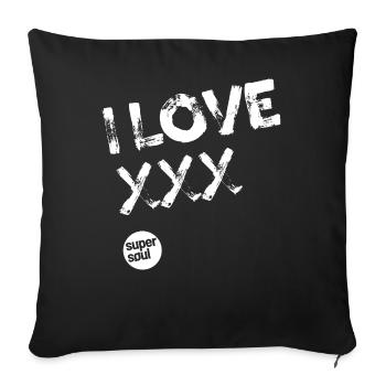 I LOVE XXX by Supersoul - Sofa pillowcase 17,3'' x 17,3'' (45 x 45 cm) - black - Front