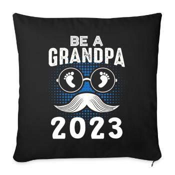 Futur grand-père 2023, 2023 Je serai grand-père, 2023 grand-père - Housse de coussin décorative 45 x 45 cm - noir - Devant