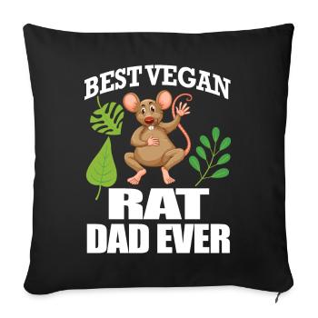 Rats Vegan | Rat Animals Pet Gift Idea - Sofa pillowcase 17,3'' x 17,3'' (45 x 45 cm) - black - Front