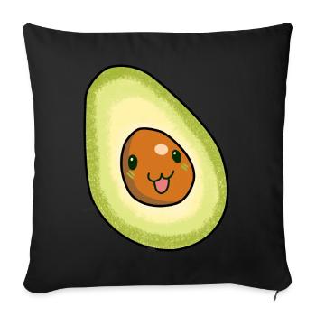 Avocado Frucht naschen Speise Früchte Vitamine - Sofakissenbezug 45 x 45 cm - Schwarz - Vorne
