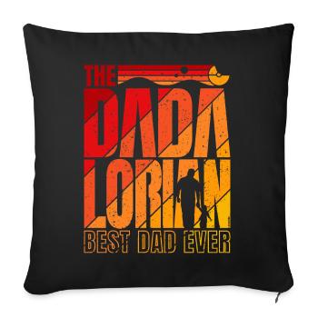 The Dadalorian - Orange - Meilleur papa ! - Housse de coussin décorative 45 x 45 cm - noir - Devant