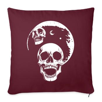 Horror Schädel Schädel Kunst Schädel Gothic Heavy Metal - Sofakissenbezug 45 x 45 cm - Burgunderrot - Vorne
