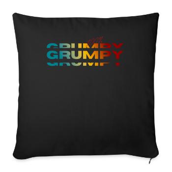 100% Grumpy Vintage Old Grandpa - Housse de coussin décorative 45 x 45 cm - noir - Devant