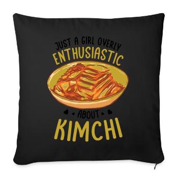 Kimchi Liebhaber Koreanische Küche Essen Geschenke - Sofakissenbezug 45 x 45 cm - Schwarz - Vorne