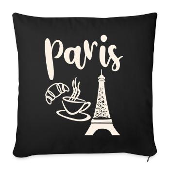Cadeau Design graphique Paris Tour Eiffel France - Housse de coussin décorative 45 x 45 cm - noir - Devant
