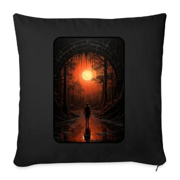 Portal to a new world - Sofa pillowcase 17,3'' x 17,3'' (45 x 45 cm) - black - Front