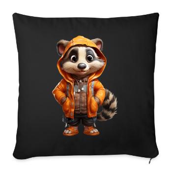Florian der Dachs - Sofakissenbezug 45 x 45 cm - Schwarz - Vorne