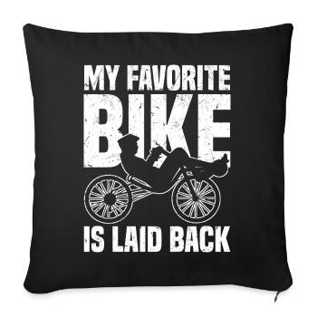Velomobil | Recumbent Trike Triker Sport Geschenk - Sofakissenbezug 45 x 45 cm - Schwarz - Vorne