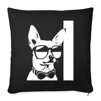 Lustiger Chihuahua mit Sonnenbrille Chihuahuas - Sofakissenbezug 45 x 45 cm - Schwarz - Vorne