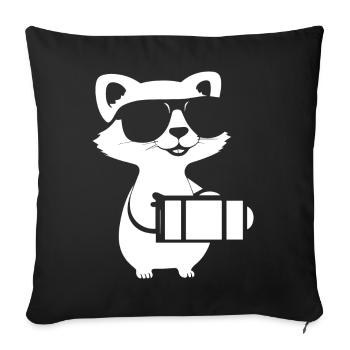 Ferret Wearing Sunglasses Cool Ferrets - Sofa pillowcase 17,3'' x 17,3'' (45 x 45 cm) - black - Front