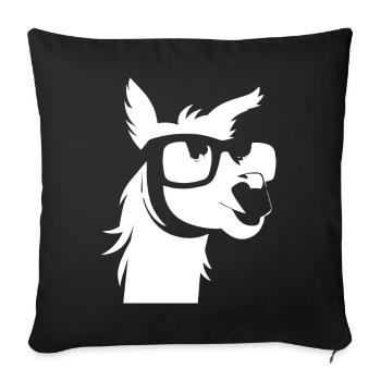 Funny Alpaca Wearing Sunglasses Cool Alpacas - Sofa pillowcase 17,3'' x 17,3'' (45 x 45 cm) - black - Front