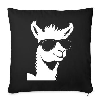 Funny Alpaca Wearing Sunglasses Cool Alpacas - Sofa pillowcase 17,3'' x 17,3'' (45 x 45 cm) - black - Front
