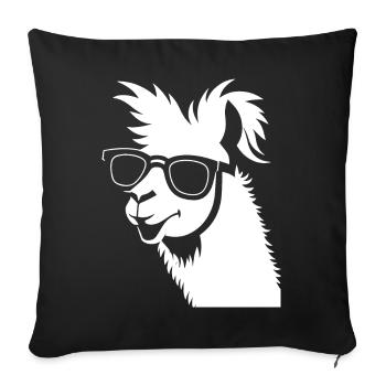 Lustiges Lama mit Sonnenbrille Coole Lamas - Sofakissenbezug 45 x 45 cm - Schwarz - Vorne
