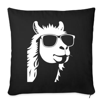 Funny Llama Wearing Sunglasses Cool Llamas - Sofa pillowcase 17,3'' x 17,3'' (45 x 45 cm) - black - Front
