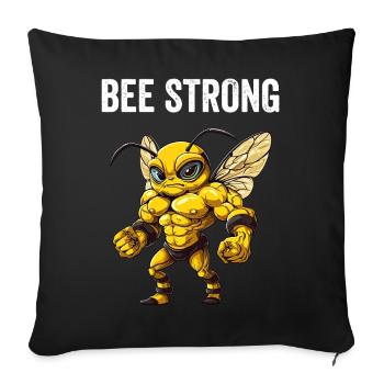 Bee Strong - Bee Design - Sofa pillowcase 17,3'' x 17,3'' (45 x 45 cm) - black - Front