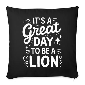 Lion Lion Animal Africa - Sofa pillowcase 17,3'' x 17,3'' (45 x 45 cm) - black - Front