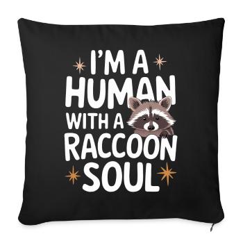 Raccoon - Sofa pillowcase 17,3'' x 17,3'' (45 x 45 cm) - black - Front