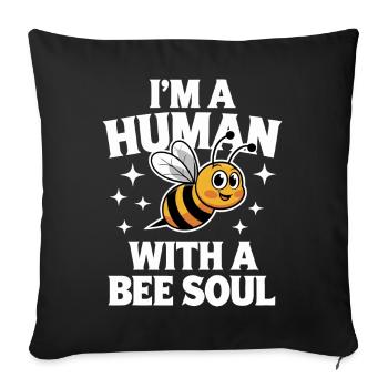 abeille abeille apicultrice abeille abeille - Housse de coussin décorative 45 x 45 cm - noir - Devant