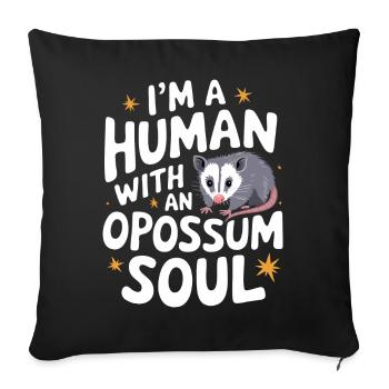 Opossum Possum Animal - Housse de coussin décorative 45 x 45 cm - noir - Devant