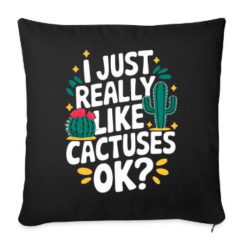 Cactus Cacti Desert Plant - Sofa pillowcase 17,3'' x 17,3'' (45 x 45 cm) - black - Front