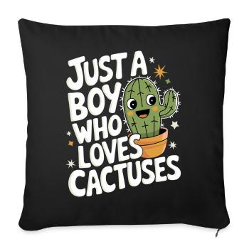 Cactus Cacti Desert Plant - Sofa pillowcase 17,3'' x 17,3'' (45 x 45 cm) - black - Front