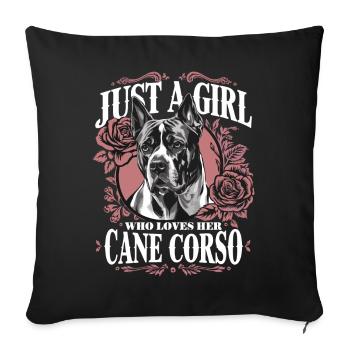 Cane Corso Hund - Sofakissenbezug 45 x 45 cm - Schwarz - Vorne
